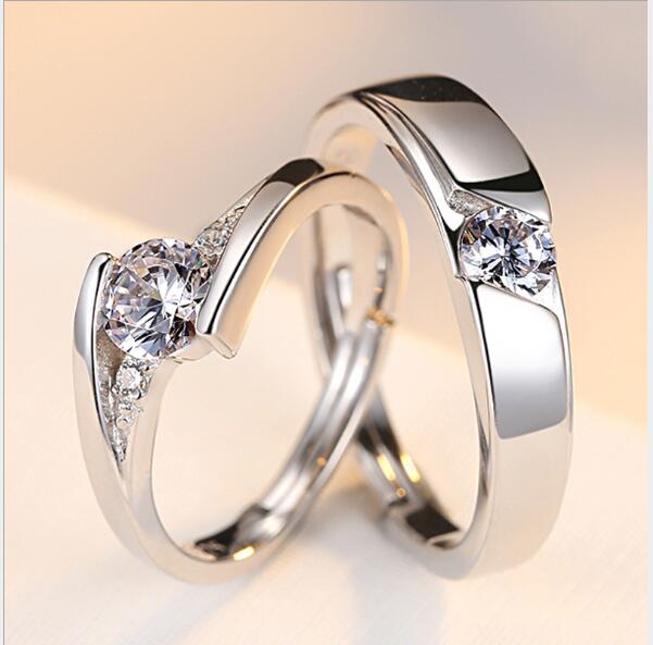 Simulation Diamond Couple Rings - Apex Bling