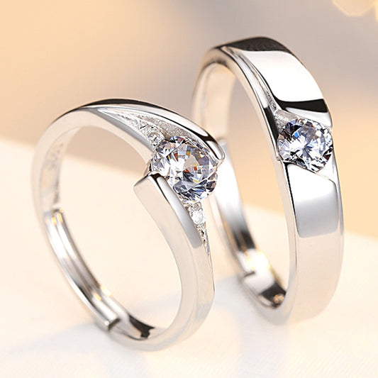 Simulation Diamond Couple Rings - Apex Bling